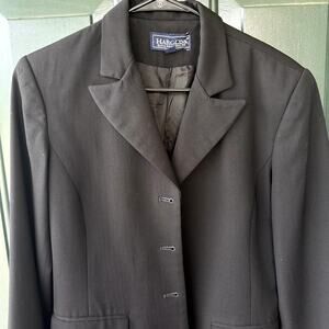 VINTAGE Harold's 100% Wool Sz 6 Black Blazer 4-Button Office Career Flattering